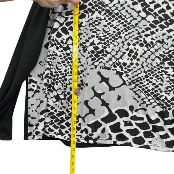 LUUKSE Black And White Abstract Print Bell Sleeves Long Sleeve Top Extra Large - Picture 5 of 5